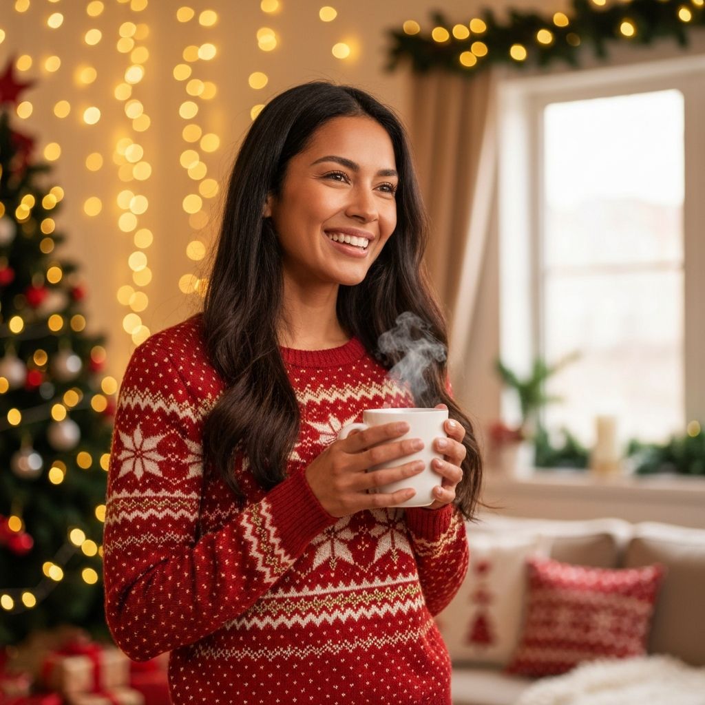 Mujer saludable disfrutando las fiestas